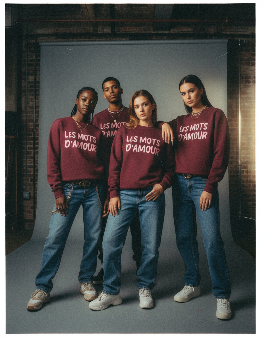 The " Les mots d'Amour" Oversized heavyweight sweatshirt