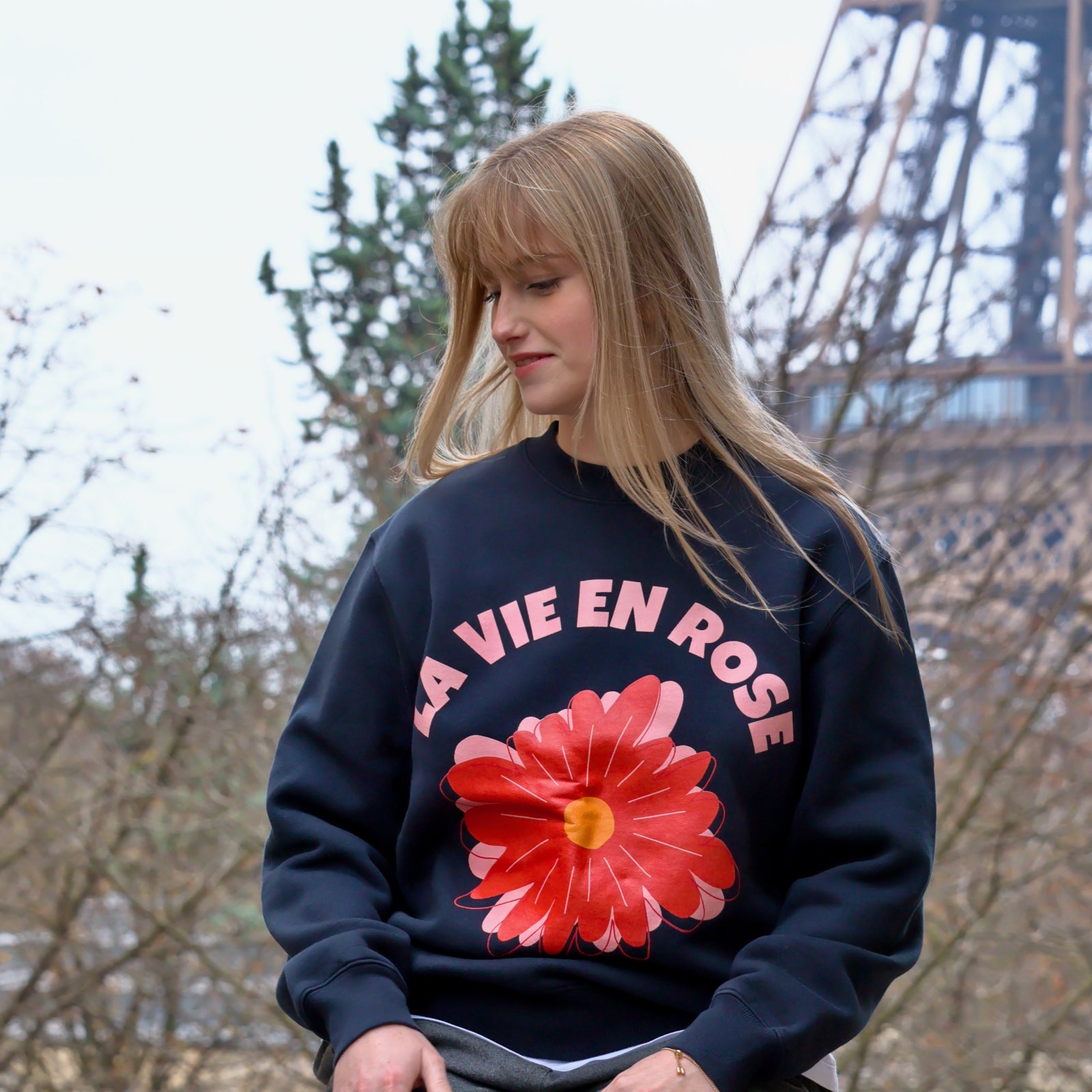 The " La vie en rose " Oversized heavyweight sweatshirt