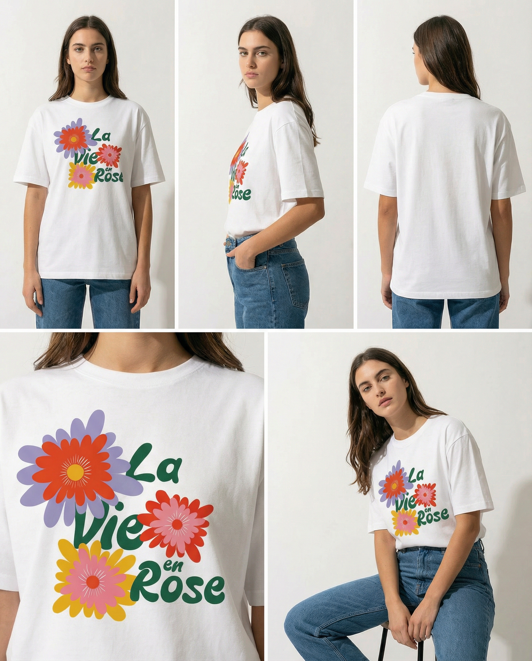 The "La Vie en Rose" - Unisex Poésie Tee
