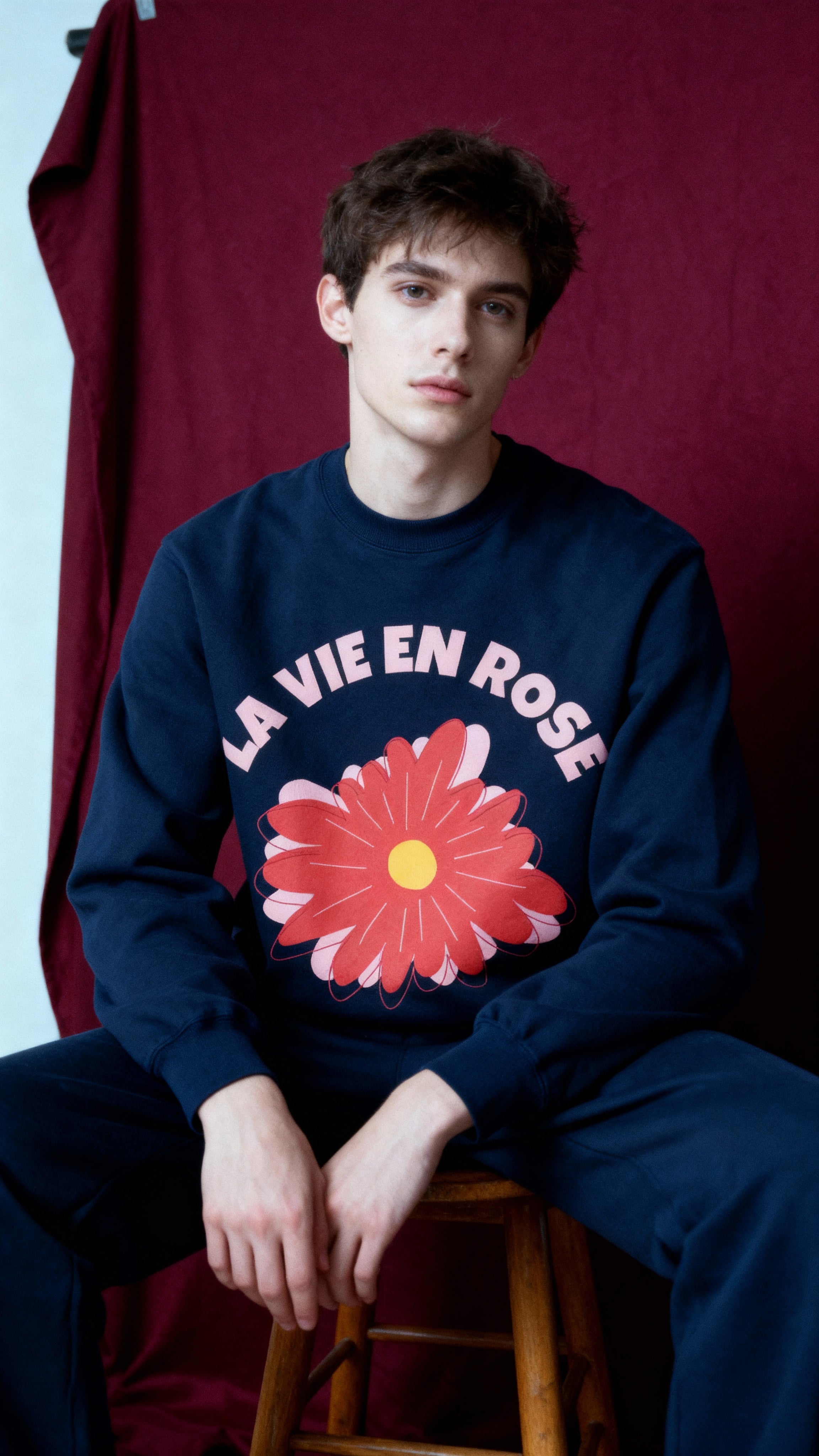 The " La vie en rose " Oversized heavyweight sweatshirt