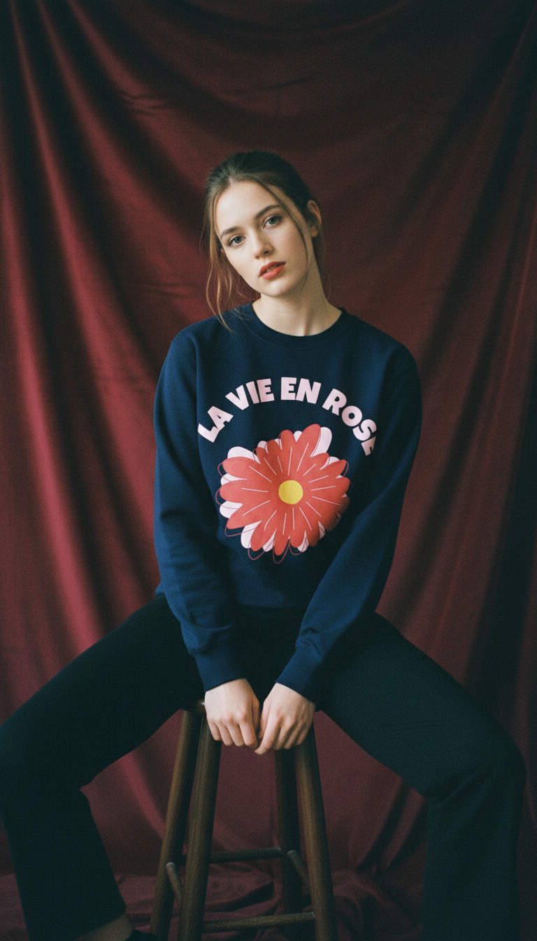 The " La vie en rose " Oversized heavyweight sweatshirt